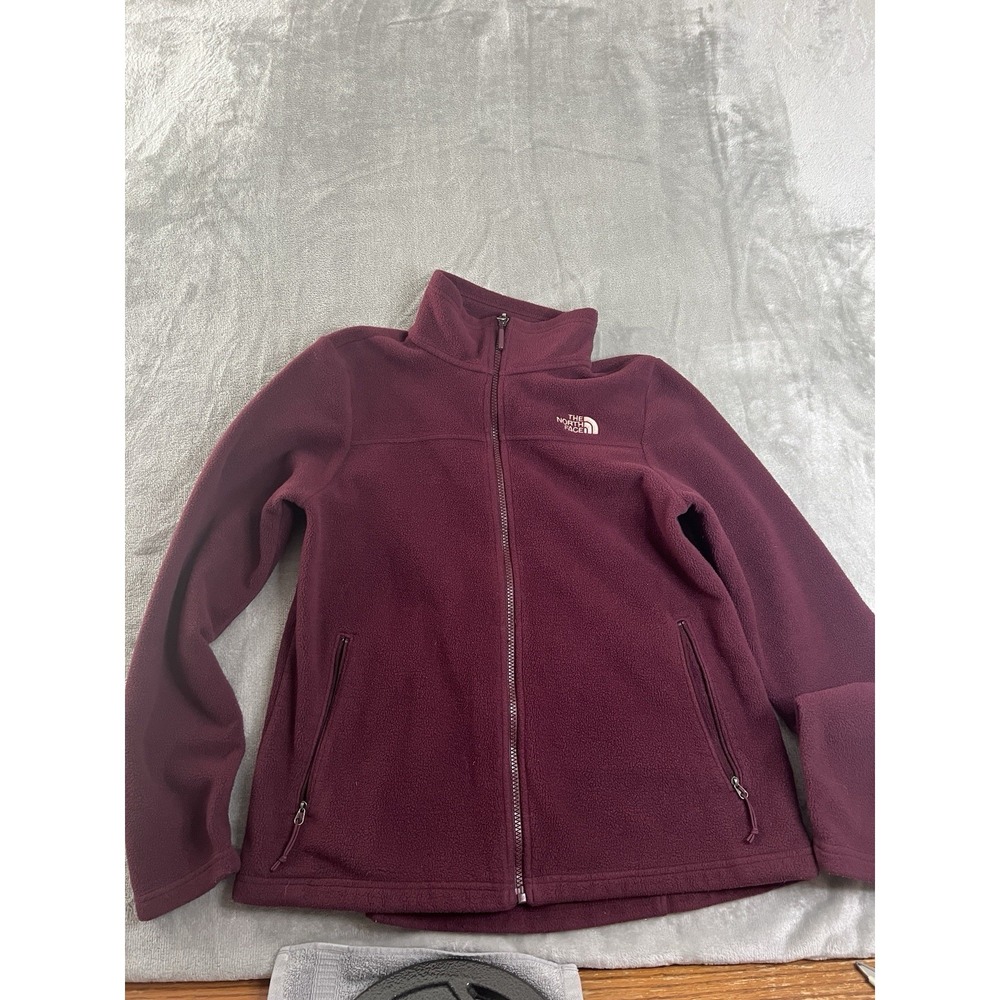 The North Face Fleece Jacket Women Medium Burgundy Excellent Full Zip Hiking